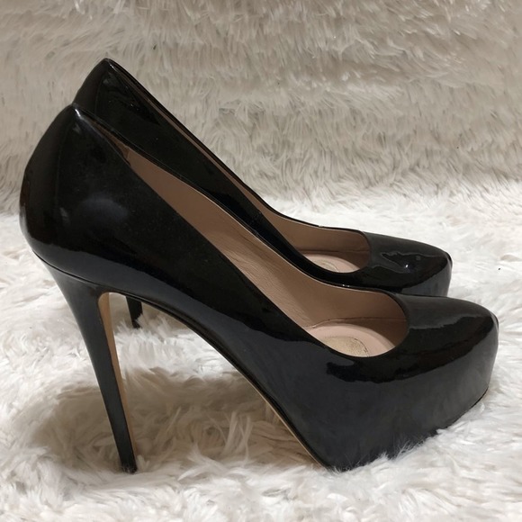 Lesilla Womens Shoes 40Black Patent Leather Platform Pumps